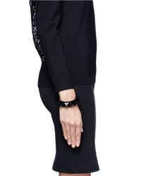 Valentino | Black 'rockstud' Macro Patent Leather Bracelet | Lyst