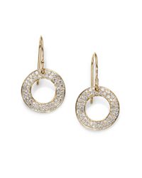 Ippolita | Metallic Stardust Diamond & 18K Yellow Gold Open Circle Drop Earrings | Lyst