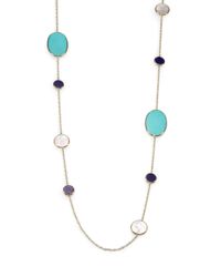 Ippolita | Metallic Motherofpearl Turquoise Lapis 18k Gold Disc Station Necklace | Lyst