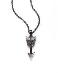 Jade Jagger | Black/White Diamond & Blackened Sterling Silver Small Arrow Pendant Necklace | Lyst
