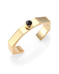 Saint Laurent | Metallic Black Onyx Octagonal Bangle Bracelet | Lyst