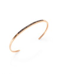Zoe Chicco | Metallic Black Diamond 14k Rose Gold Cuff Bracelet | Lyst