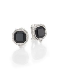 Judith Ripka | Metallic Estate Black Onyx & Sterling Silver Square Earrings | Lyst