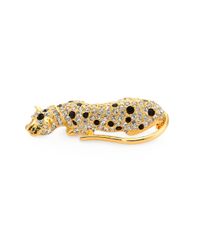 Kenneth Jay Lane | Metallic Pave Crystal Spotted Leopard Pin | Lyst
