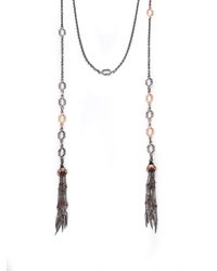 Stephen Webster | Metallic Black Jade, Garnet & Two-Tone Sterling Silver Tassel Necklace | Lyst