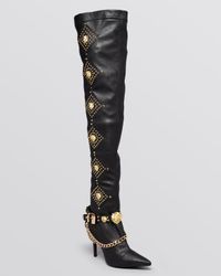 jeffrey purdy campbell knee boots heel metallic browse stores