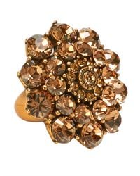 Oscar de la Renta | Metallic Starburst Crystal Ring | Lyst