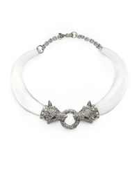 Alexis Bittar | White Lucite Crystal Wolf Link Collar Necklace | Lyst
