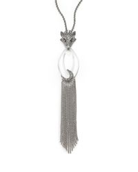 Alexis Bittar | Metallic Lucite Crystal Wolf Tassel Pendant Necklace | Lyst