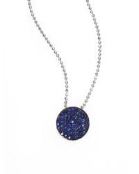 Phillips House | Blue Sapphire 14k White Gold Disc Pendant Necklace | Lyst