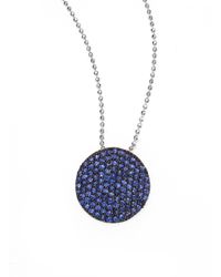 Phillips House | Blue Sapphire 14k White Gold Petite Disc Pendant Necklace | Lyst