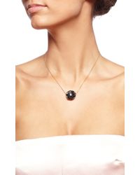 Gag & Lou | Black Onyx Rose Necklace with Diamond Insert Yellow Gold Chain | Lyst