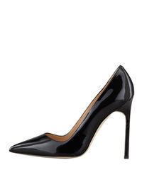 manolo blahnik bb patent 115mm pump