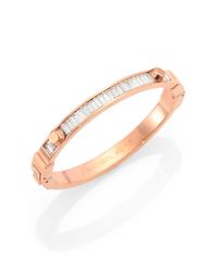 Michael Kors | Metallic Astor Studded Baguette Bangle Braceletrose Goldtone | Lyst
