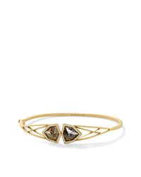 Monique Péan | Metallic Fossilized Dinosaur Bone and White Diamond Hinge Bangle | Lyst