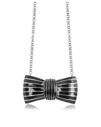 Sonia Rykiel - Elisabeth Black Enamel Bow Long Necklace - Lyst