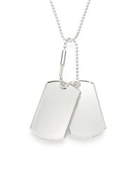 Gucci | Metallic Sterling Silver Dog Tag Necklaces for Men | Lyst