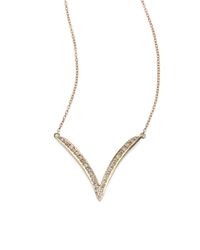 Jacquie Aiche | Metallic Diamond & 14k Yellow Gold Medium V Necklace | Lyst