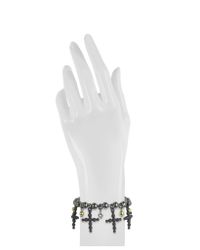Jean Paul Gaultier - Black Beaded Cross Bracelet - Lyst