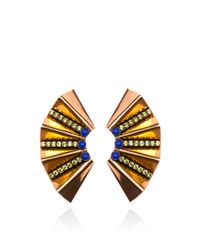 Nicole Romano | Metallic Gold Fan Earring | Lyst