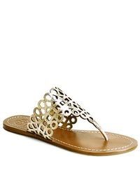 Tory Burch | White Davy Flat Thong Sandal | Lyst