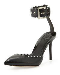 B Brian Atwood | Black Migita Stripetrim Anklewrap Sandal | Lyst