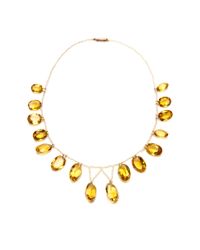 Simon Teakle | Metallic Antique Seed Pearl and Citrine Fringe Necklace | Lyst