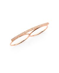 Jacquie Aiche | Metallic Diamond & 14K Rose Gold Bar Double-Finger Ring for Men | Lyst