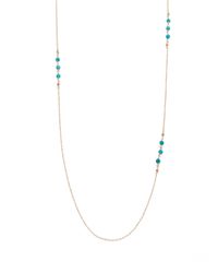 Mizuki | Metallic Turquoise 14k Yellow Gold Chain Necklace | Lyst