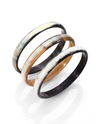 Nest | Black Natural Horn Three-bangle Bracelet Set | Lyst