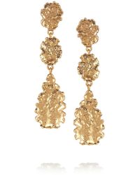 Oscar de la Renta | Metallic Goldplated Crystal Earrings | Lyst