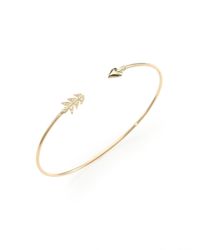 Mizuki | Metallic Diamond & 14k Yellow Gold Arrow Bracelet | Lyst