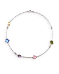 Judith Ripka | Multicolor Multistone Sterling Silver Link Bracelet | Lyst