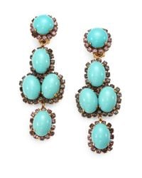 Erickson Beamon | Metallic Glenda Swarovski Crystal Clipon Drop Earrings | Lyst