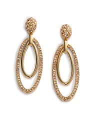 Judith Leiber | Metallic Ellipse Swarovski Crystal Drop Earrings | Lyst