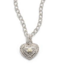 Judith Ripka | Metallic Diamond 18k Yellow Gold Sterling Silver Heart Pendant Necklace | Lyst