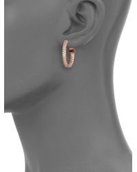 CZ by Kenneth Jay Lane | Pink Pave Insideoutside Hoop Earrings75 | Lyst