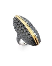Elizabeth and James | Gray Twotone Feather Wrap Ring | Lyst