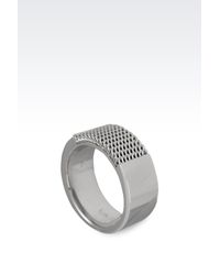 Emporio Armani | Metallic Ring for Men | Lyst