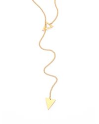 Jennifer Zeuner | Metallic Sasha Triangle Lariat Necklace | Lyst