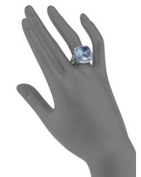 Judith Ripka | Blue Quartz White Sapphire Sterling Silver Ring | Lyst