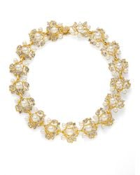 Kenneth Jay Lane | Metallic Faux Pearl Jeweled Vine Necklace | Lyst