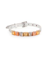 Michael Kors | Orange Studded Metallic Leather Bracelet | Lyst