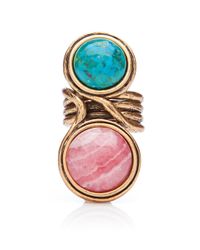 Oscar de la Renta | Red Twostone Cabochon Ring | Lyst