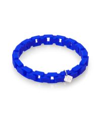 Tateossian | Blue Rubber Box Chain Bracelet for Men | Lyst