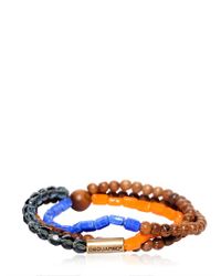 DSquared² | Multicolor Triple Beaded Elasticated Bracelet for Men | Lyst