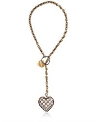 Lanvin | Metallic Swarovski Heart Shaped Pendant Necklace | Lyst