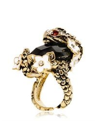 Roberto Cavalli | Metallic Swarovski Stone Carp Ring | Lyst