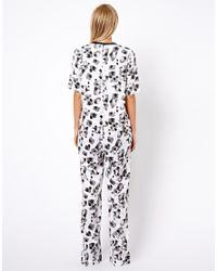 jumpsuit leopard leg wide asos lyst