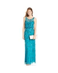 adrianna papell floral embellished gown